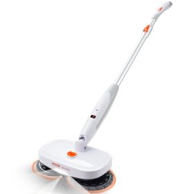VEVOR Cordless Electric Mop, Electric Spin Mop with Water Tank, up to 40 mins Battery, LED Headlight, Dual Mop Heads