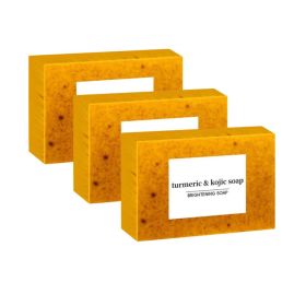 100g Turmeric Hand Made Soap, Lemon Kojic Acid Soap, Shower and Facial Soap body care 1/3/5pcs (Smell: 3pcs)