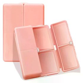 Magnetic Foldable Weekly Pill Organizer,7 Compartments Portable Travel pill Case,Small pill Box for Purse Pocket to Hold Vitamin (Color: Pink)