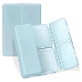 Magnetic Foldable Weekly Pill Organizer,7 Compartments Portable Travel pill Case,Small pill Box for Purse Pocket to Hold Vitamin (Color: Blue)