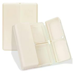 Magnetic Foldable Weekly Pill Organizer,7 Compartments Portable Travel pill Case,Small pill Box for Purse Pocket to Hold Vitamin (Color: Beige)