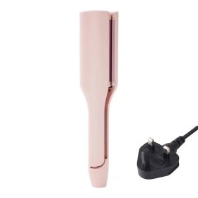 Hair Curling Iron 32mm Deep Wave Hair Curler 4 Temperature Adjustable Fast Heating Crimping Iron Styler Wand for All Hair Style (Color: Pink UK)