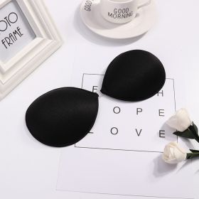 Sexy Women Invisible Push Up Bra Self-Adhesive Silicone Bust Front Closure Sticky Bra Backless Strapless Bra Washable (Color: black, size: D)